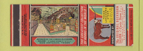 Matchbook Cover - Buckhorn Saloon San Antonio TX