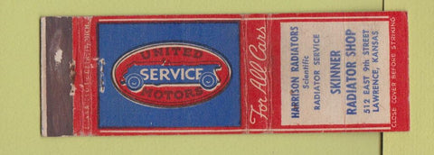 Matchbook Cover - Harrison Radiators Skiller Lawrence KS WORN