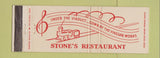 Matchbook Cover - Stone's Restaurant Marshalltown IA Full Length
