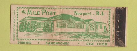 Matchbook Cover - The Mile Post Newport RI Federal WORN Full Length