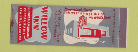 Matchbook Cover - Willow Inn Chinese Rawlins WY