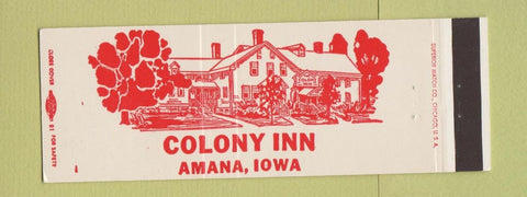 Matchbook Cover - Colony Inn Amana IA Full Length