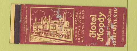 Matchbook Cover - Hotel Moody Claremont NH WORN