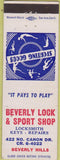 Matchbook Cover - Beverly Lock Sport Shop Beverly Hills CA