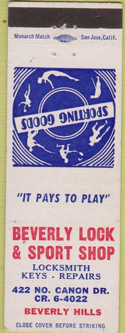Matchbook Cover - Beverly Lock Sport Shop Beverly Hills CA