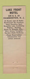 Matchbook Cover - Lake Front Motel Hammonton NJ  Full Length