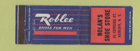 Matchbook Cover - Roblee Men's Shoes Nolan's Auburn NY