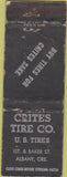 Matchbook Cover - Crites Tire Co Albany OR POOR