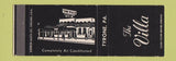 Matchbook Cover - The Villa Tyrone PA