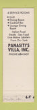 Matchbook Cover - The Villa Tyrone PA