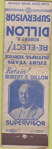 Matchbook Cover - Robert Dillon Supervisor WORN