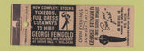 Matchbook Cover - George Feingold Men's Clothes Roxbury? MA WORN