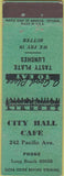 Matchbook Cover - City Hall Cafe Long Beach CA