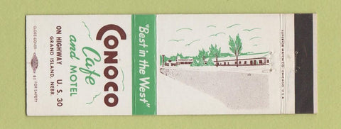 Matchbook Cover - Conoco Cafe Motel Grand Island NE