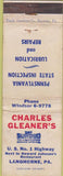 Matchbook Cover - Charles Cleaners Langhorne PA WEAR