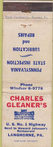 Matchbook Cover - Charles Cleaners Langhorne PA WEAR