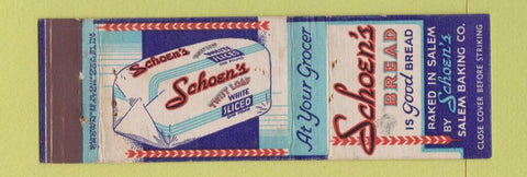 Matchbook Cover - Schoen's Bread Salem Baking OR? CROWN