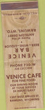 Matchbook Cover - Venice Cafe Rawlings WY