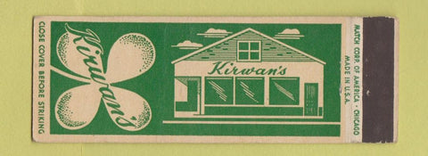 Matchbook Cover - Kirwan's Tavern Wauconda IL low phone #