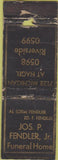 Matchbook Cover - Jos Fendler Jr Funeral Home POOR