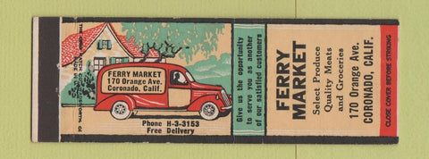 Matchbook Cover - Ferry Market Grocery Coronado CA