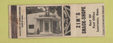 Matchbook Cover - Zim's Snack Shope Lawrence KS WORN
