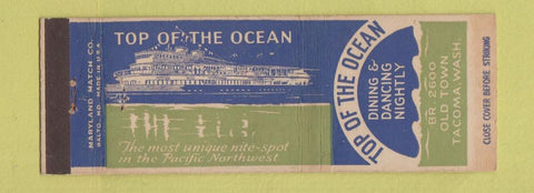 Matchbook Cover - Top of the Ocean Tacoma WA