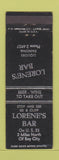 Matchbook Cover - Lorne's Bar Bay City MI