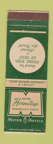 Matchbook Cover - Meyers Hotels Hermitage Nashville TN