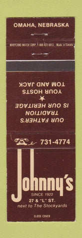 Matchbook Cover - Johnny's Omaha NE