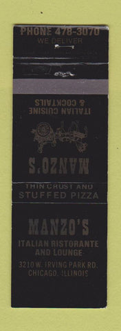 Matchbook Cover - Manzo's Italian Pizza Chicago IL