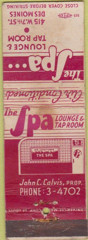 Matchbook Cover - The Spa Des Moines IA WORN