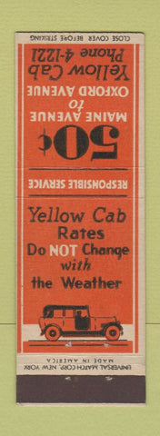 Matchbook Cover - Yellow Cab Taxi