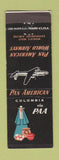 Matchbook Cover - Pan Am American Airlines Colombia