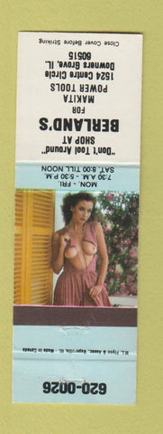 Matchbook Cover - Berland's Makita Power Tools Downers Grove IL pinup WEAR