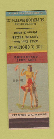 Matchbook Cover - Joe Croisdale Superior Match Austin TX pinup