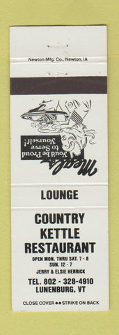 Matchbook Cover - Country Kettle Restaurant Lunenburg VT
