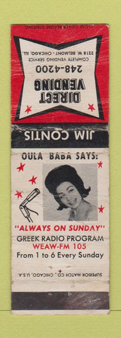 Matchbook Cover - Vending Chicago IL girlie WEAW Radio WORN