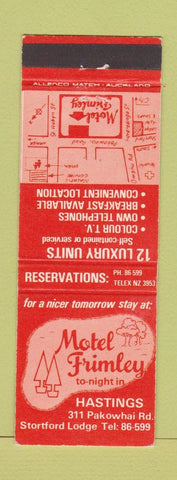 Matchbook Cover - Motel Frimley Hastings New Zealand
