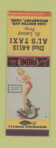Matchbook Cover - Al's Taxi Bridgeport CT pinup