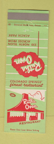 Matchbook Cover - Ruth's Oven Restaurant Colorado Springs