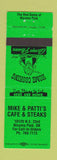 Matchbook Cover - Mike and Patti's Cafe Steaks Nicoma Park OK