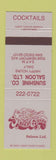 Matchbook Cover - Sunshine Saloon San Diego CA