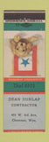 Matchbook Cover - Dean Dunlap Contractor Cheyenne WY Grier Lumber