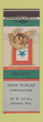 Matchbook Cover - Dean Dunlap Contractor Cheyenne WY Grier Lumber