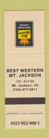 Matchbook Cover - Best Western Mount Jackson VA