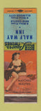 Matchbook Cover - Half Way Inn Ellwood City New Castle PA pinup WORN