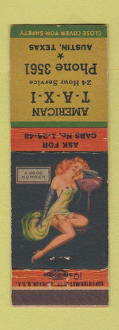 Matchbook Cover - American Taxi Austin TX pinup