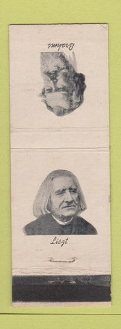 Matchbook Cover - Diamond Colgate Composers Johannes Brahms Franz Liszt