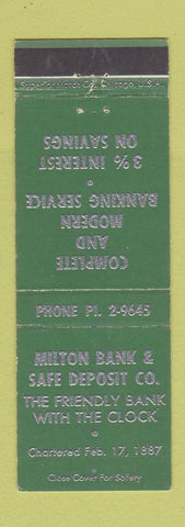 Matchbook Cover - Milton Bank PA? WEAR